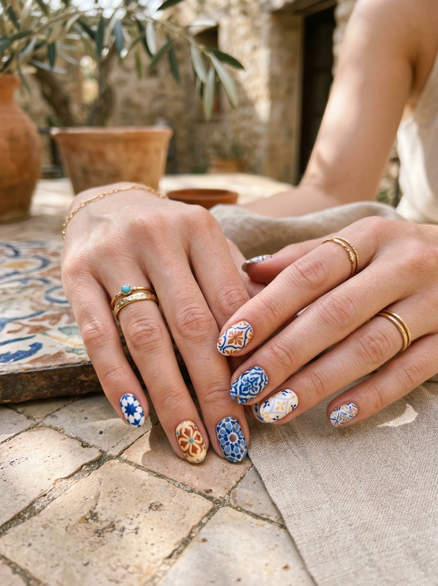 Mediterranean Tile Nails